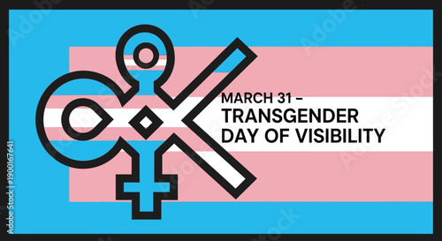 Transgender Day of Visibility awareness symbol with Venus and Mars icons