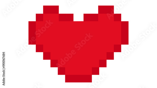 Pixelated Red Heart Vector Icon on png Background  Retro 8-Bit Love Clipart, pixel heart, retro love icon, 8-bit heart, digital romance symbol, valentine pixel art, video game heart, blocky red heart,