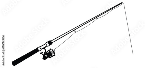 Modern fishing rod with reel and line for outdoor adventure