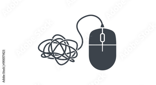 tangled computer mouse cord