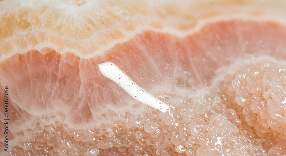 Fototapeta premium Pink and Orange Banded Agate Stone Texture Macro Close-up graphic design
