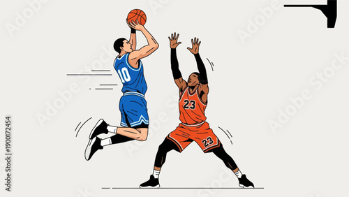 Basketball players in action a dynamic illustration of sport and competition