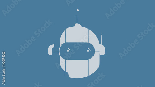 robot head with virtual reality headset