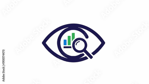 Eye with magnifying glass icon.