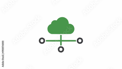 Cloud storage technology symbol icon.