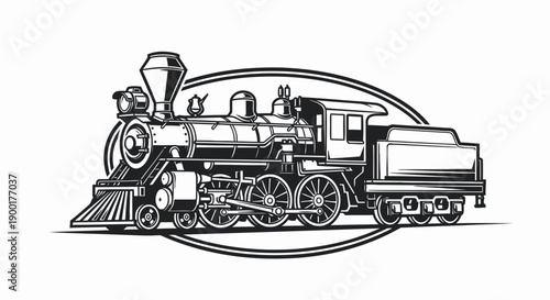 vintage steam train illustration