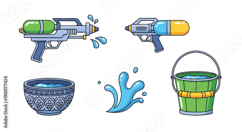 Cartoon water guns bucket bowl splash toy guns water pistol water bucket decorative bowl