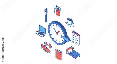 Time management with digital devices and tasks.