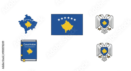 Kosovo symbols flag coat of arms constitution