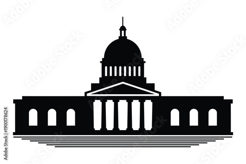 Elegant government building with classic columns and dome