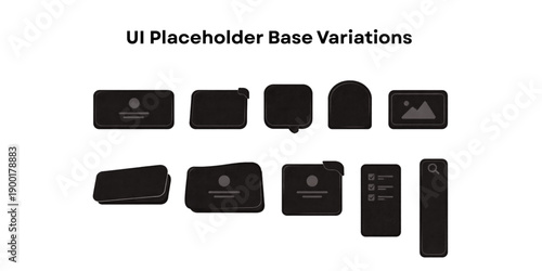 UI placeholder base shape variations for modern web and mobile interface design