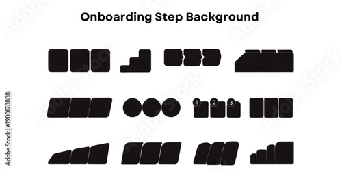 Onboarding step UI background elements for app walkthrough design