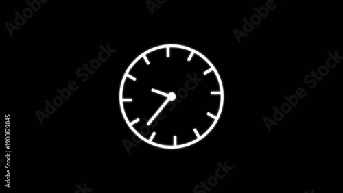 Wallpaper Mural clock icon animation on black background. analog clock timer circle animated. 12 Hours Clock. Clock icon vector animation with clock face. Torontodigital.ca