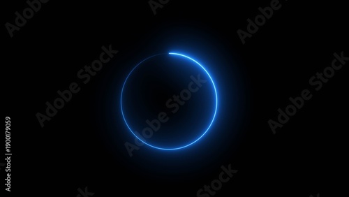 Animated green circle glowing outline on black background providing a modern abstract and elegant visual design