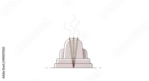 Incense sticks on a beige holder with smoke aromatherapy