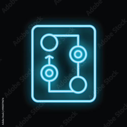 Glowing neon blue algorithm displayed on a black background representing artificial intelligence