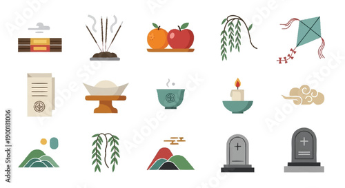 Various Asian Inspired and Symbols incense fruit kite