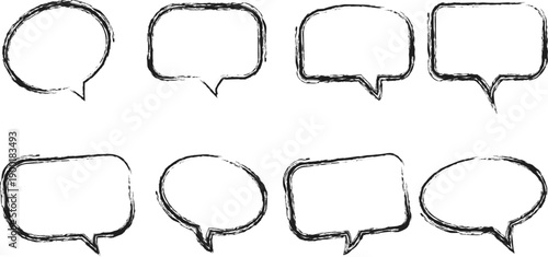 Sketch line arrow element, star, heart shape SMS . Hand drawn doodle sketch style circle, cloud speech bubble grunge element set. Arrow, star, heart brush decoration. Vector illustration