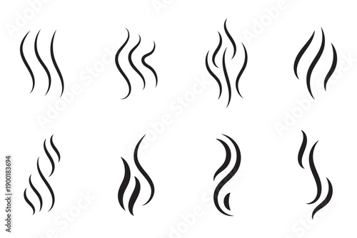 set of hand drawn aromas vaporize icons doodle smoke symbol