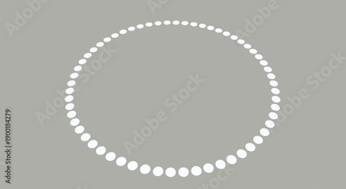 white pearl necklace circle on gray background