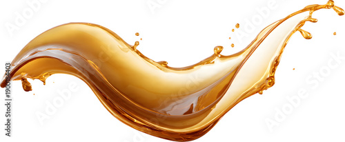 Golden Liquid Splash Forming Elegant Wave in Motion
