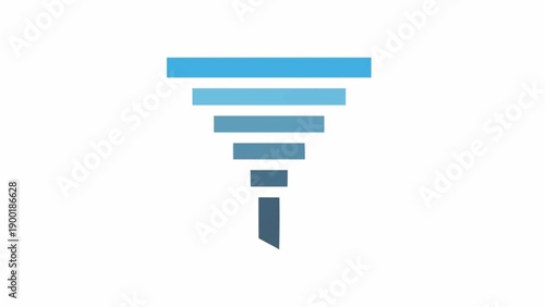 Blue funnel chart graphic design element.