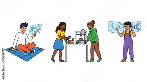 Futuristic STEM Education with Diverse Students: Empowering Young Innovators Through Technology, Data Analysis, 3D Printing, and Virtual Reality for a Brighter Future