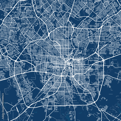 San Antonio City Map discover intricate details in this refined monochrome svg blueprint urban grid showcasing minimalist linework in a structured elegant design, emphasizing refined linework.