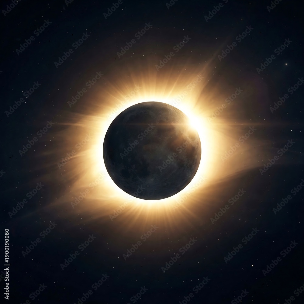 Naklejka premium The mesmerizing spectacle of a total solar eclipse illuminating the cosmos with celestial brilliance
