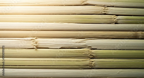 Closeup view of a textured bamboo mat showcasing natural patterns and details.