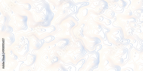 Light abstract landscape with fine topographic lines, subtle blue accents over warm neutrals, gentle flow, modern luxury background aesthetic.