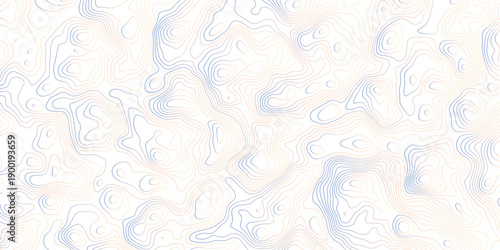 Seamless abstract topography in soft cream tones with light blue contours, organic curves, minimalist texture, calm and refined design.