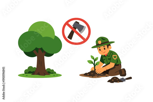 Support reforestation efforts by planting trees and protecting nature during community events in parks and forests