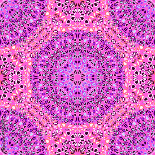 Geometric floral mandala garden pattern - abstract colorful vector background design