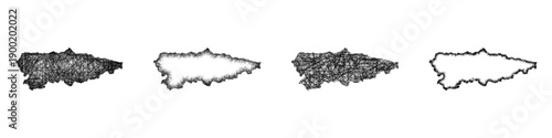 Sketch Asturias map design set