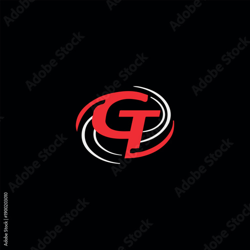 gt text logo design vector
