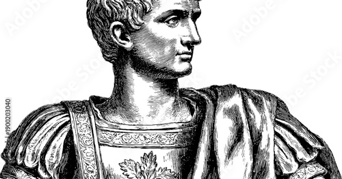 Classical statue with vintage botanical elements - full figure proportions