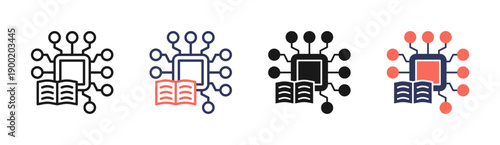 Machine Learning Icon Set Multiple Style Collection