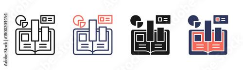 Learning Analytics Icon Set Multiple Style Collection