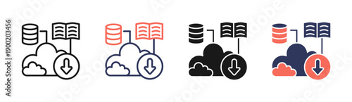 Data Mining Icon Set Multiple Style Collection