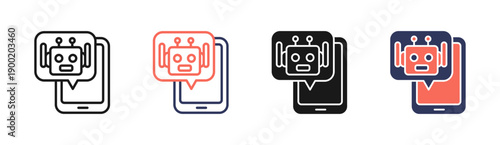 Virtual Assistants Icon Set Multiple Style Collection