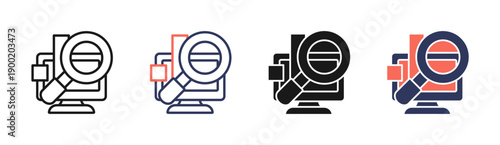 Predictive Analytics Icon Set Multiple Style Collection