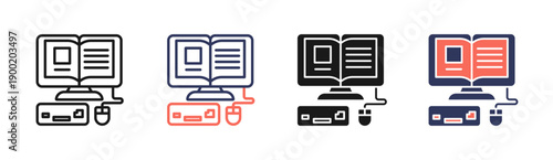 Educational Technology Icon Set Multiple Style Collection