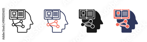 Learning Theories Icon Set Multiple Style Collection