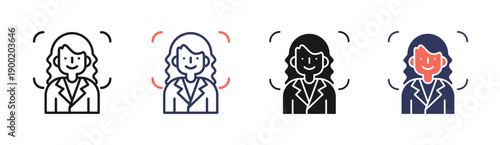 Facial Recognition Icon Set Multiple Style Collection