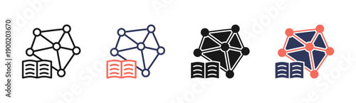 Neural Networks Icon Set Multiple Style Collection