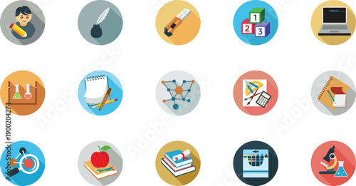 Set of colorful Easter eggs icons in a flat vector design for web buttons and social media illustrations