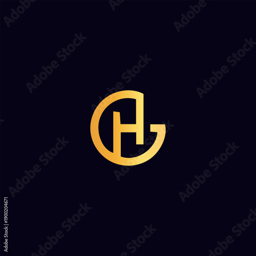 letters hg and gh text logo design vector
