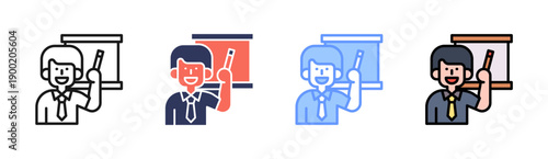 Training Icon Set Multiple Style Collection