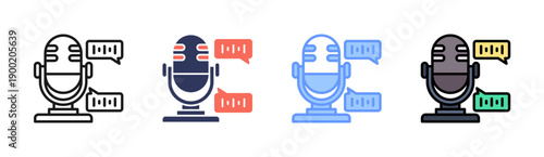 Speech Recognition Icon Set Multiple Style Collection